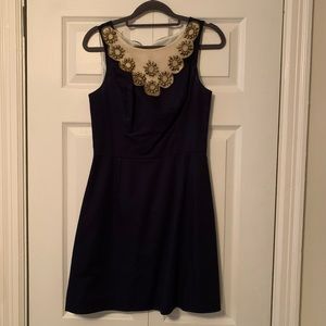 Lilly Pulitzer Navy & Gold Cocktail Dress